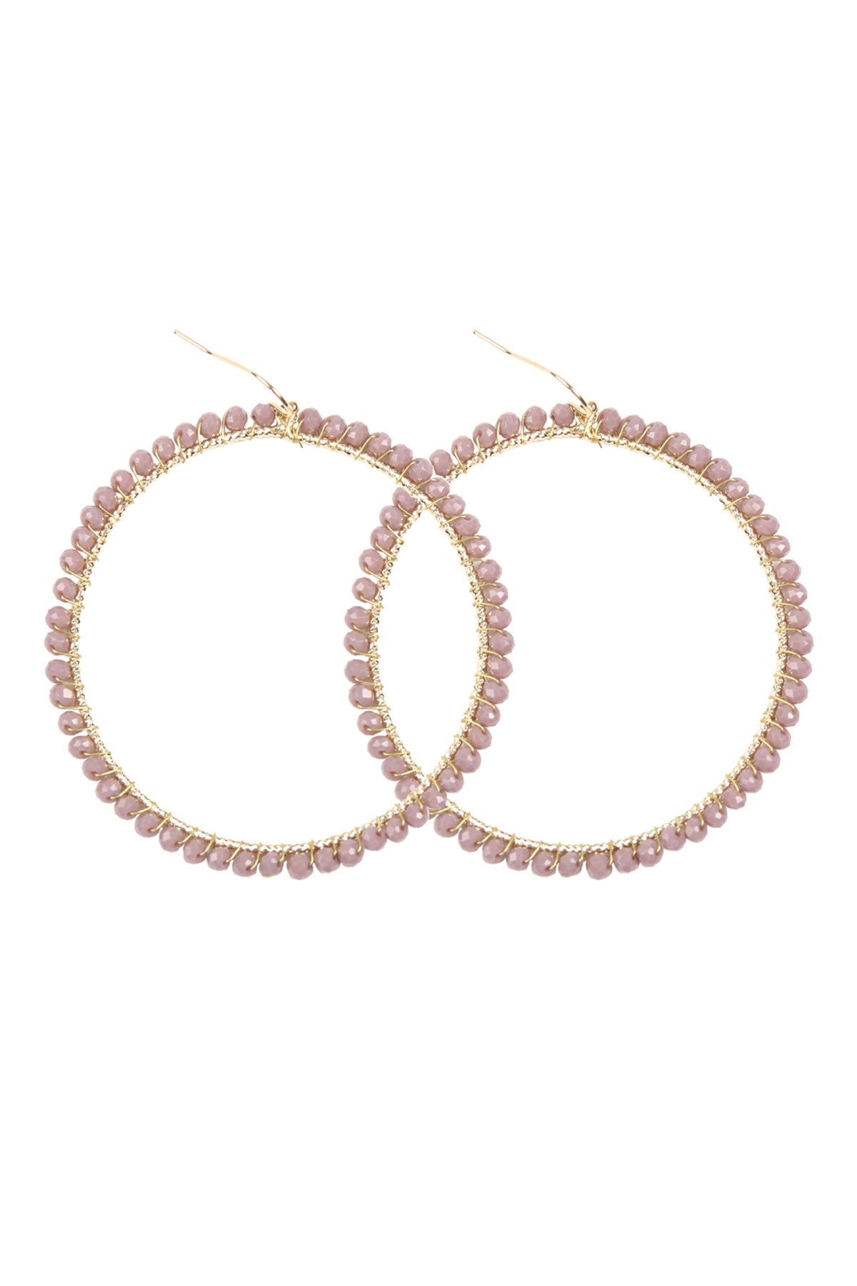 Wire Hoop With Glass Beads Hook Earring