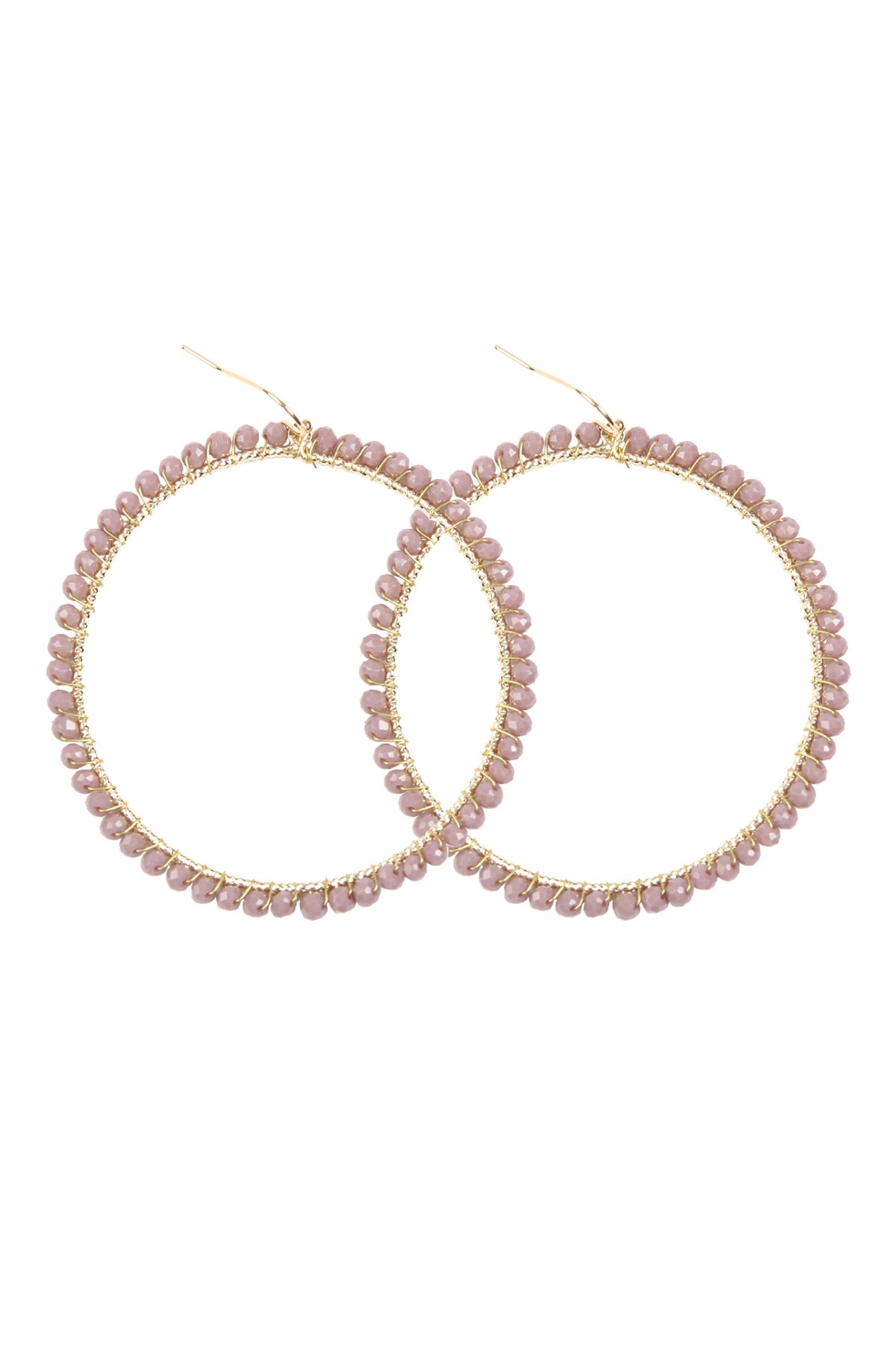 Wire Hoop With Glass Beads Hook Earring
