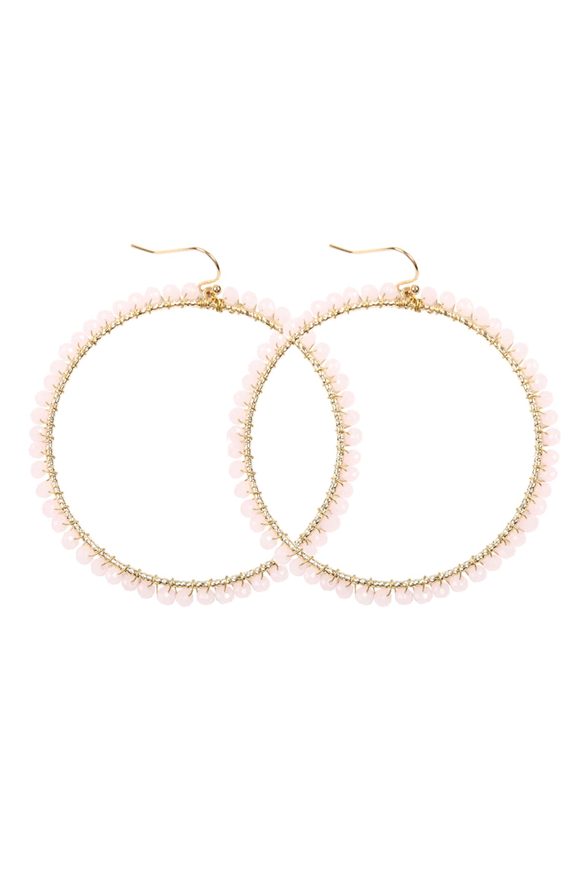 Wire Hoop With Glass Beads Hook Earring
