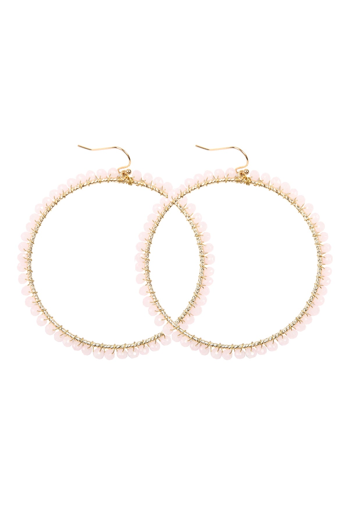 Wire Hoop With Glass Beads Hook Earring