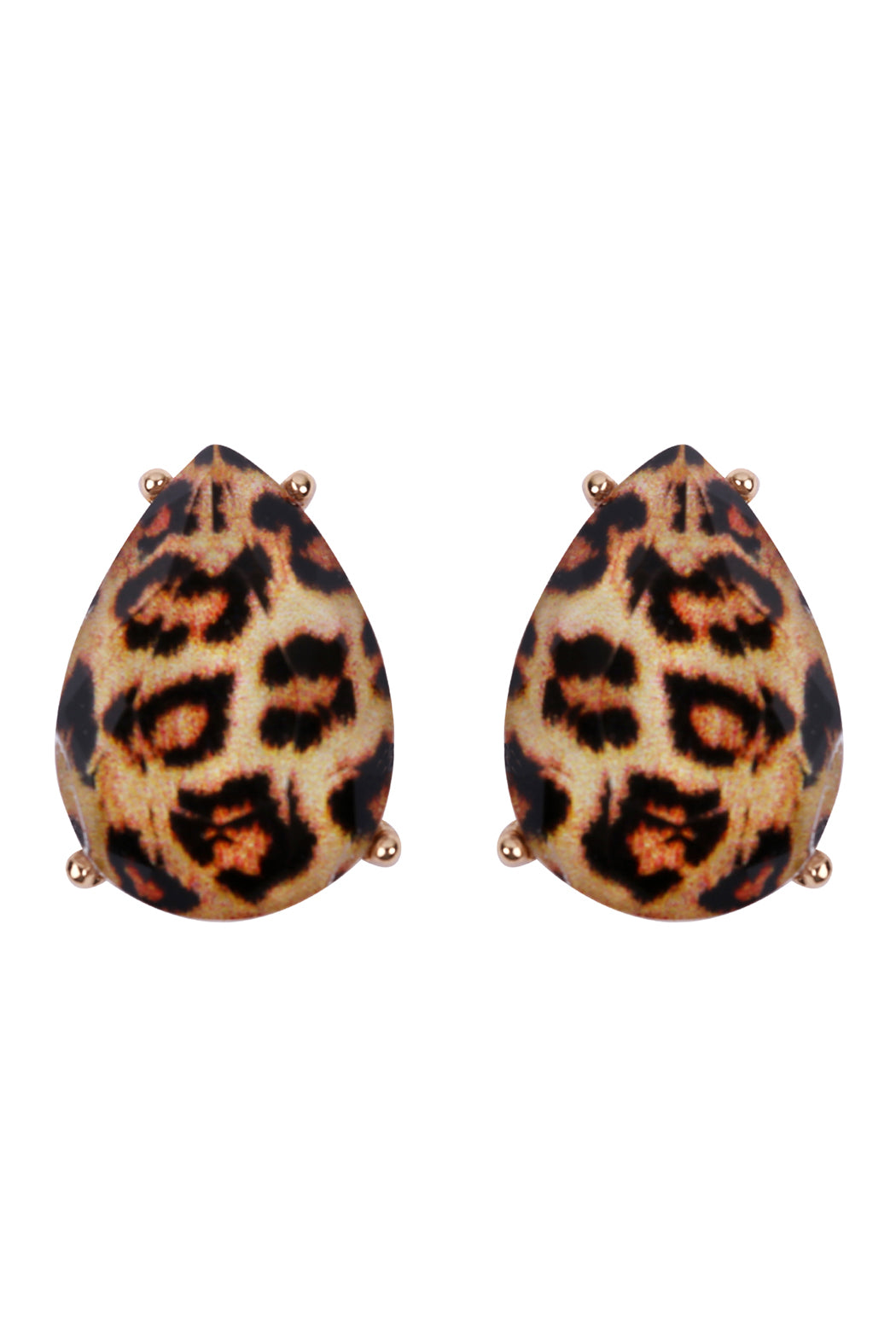 Teardrop Faceted Acrylic Post Earrings / 1PAIRS
