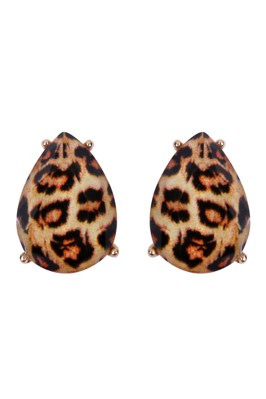 Teardrop Faceted Acrylic Post Earrings / 1PAIRS