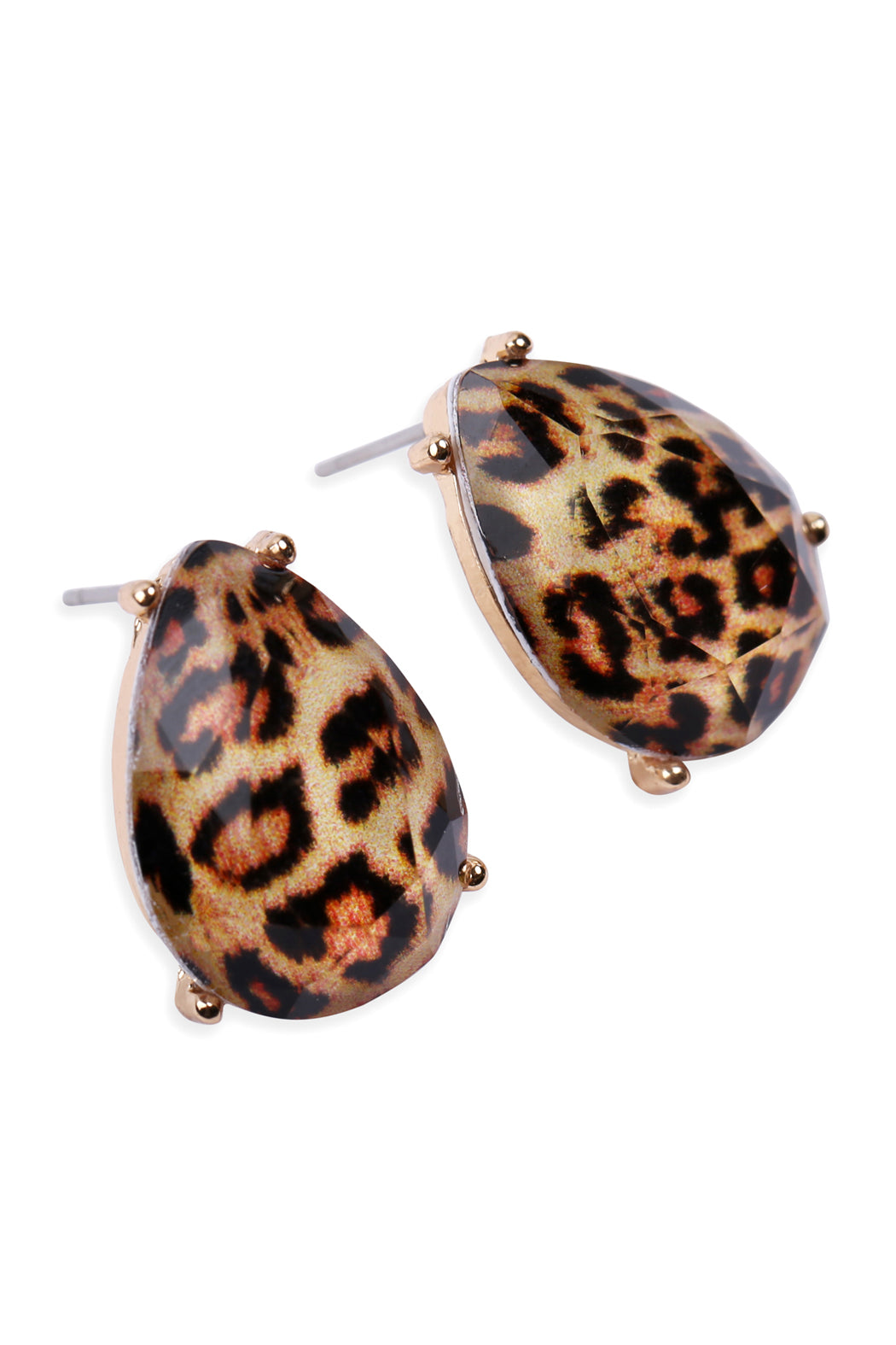 Teardrop Faceted Acrylic Post Earrings / 1PAIRS
