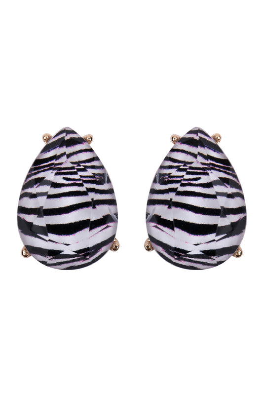 Teardrop Faceted Acrylic Post Earrings / 1PAIRS