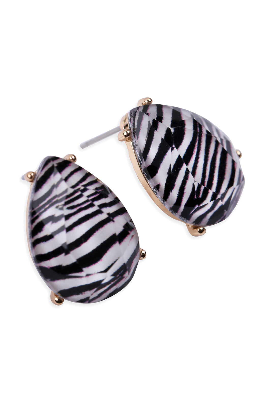 Teardrop Faceted Acrylic Post Earrings / 1PAIRS