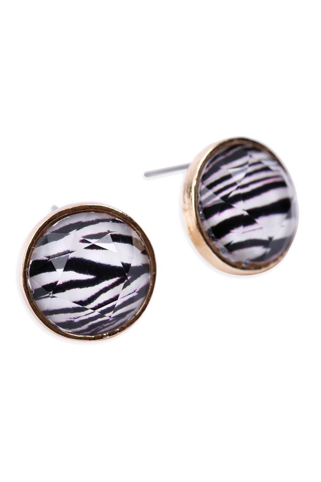 Faceted Circle Acrylic Post Earrings
