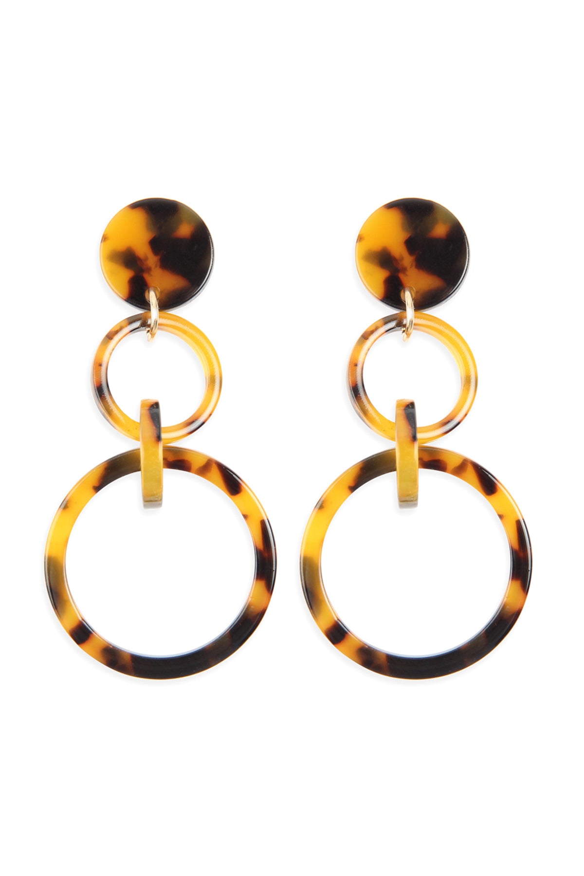 Linked Hoop Acetate Dangle Earrings /1Pair
