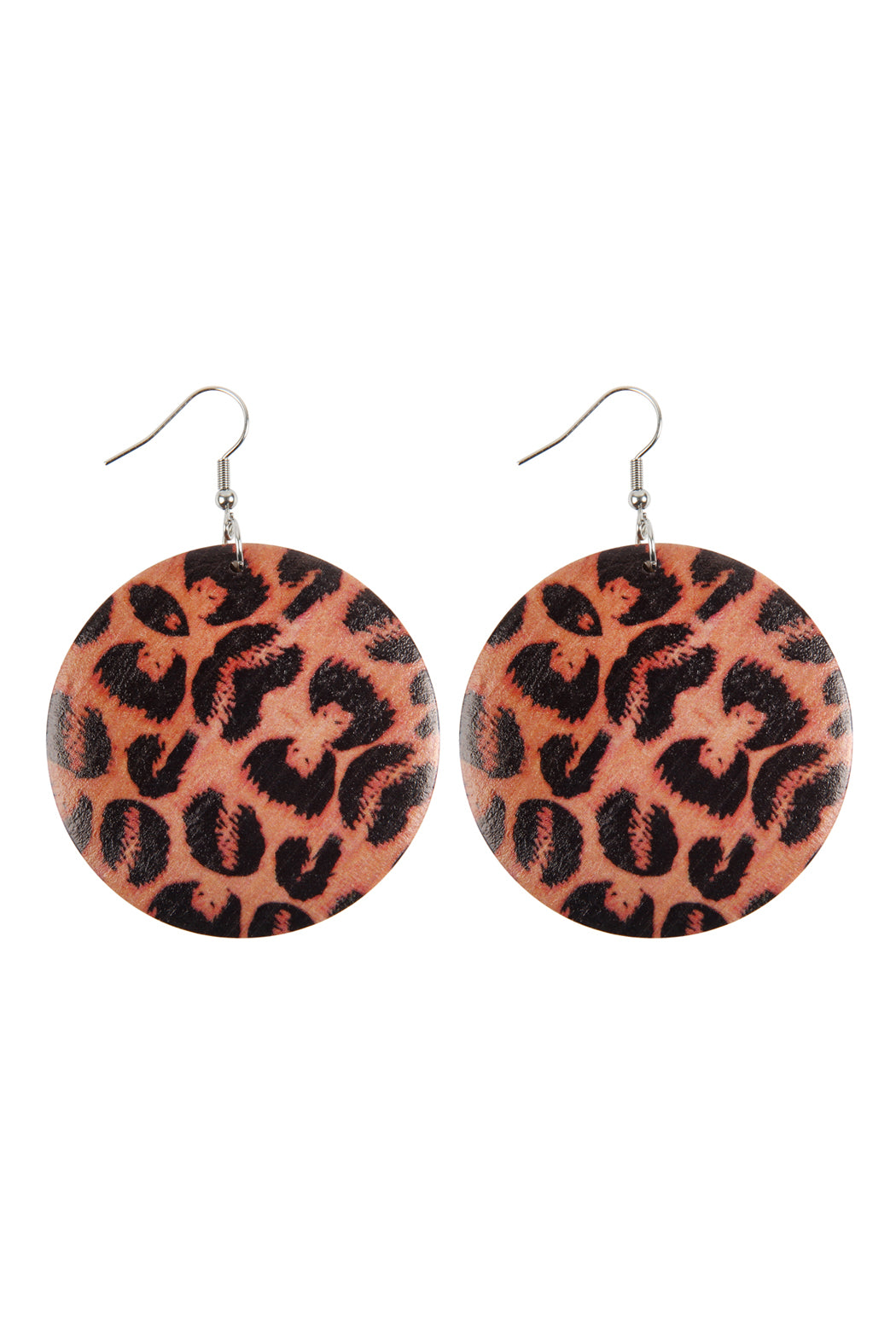 Leopard DIsc Drop Earrings