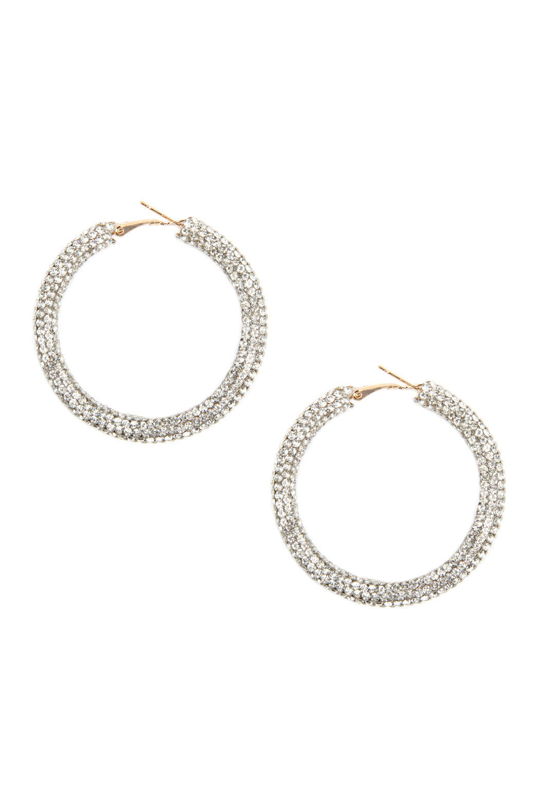 Rhinestone Coated Hoop Earrings