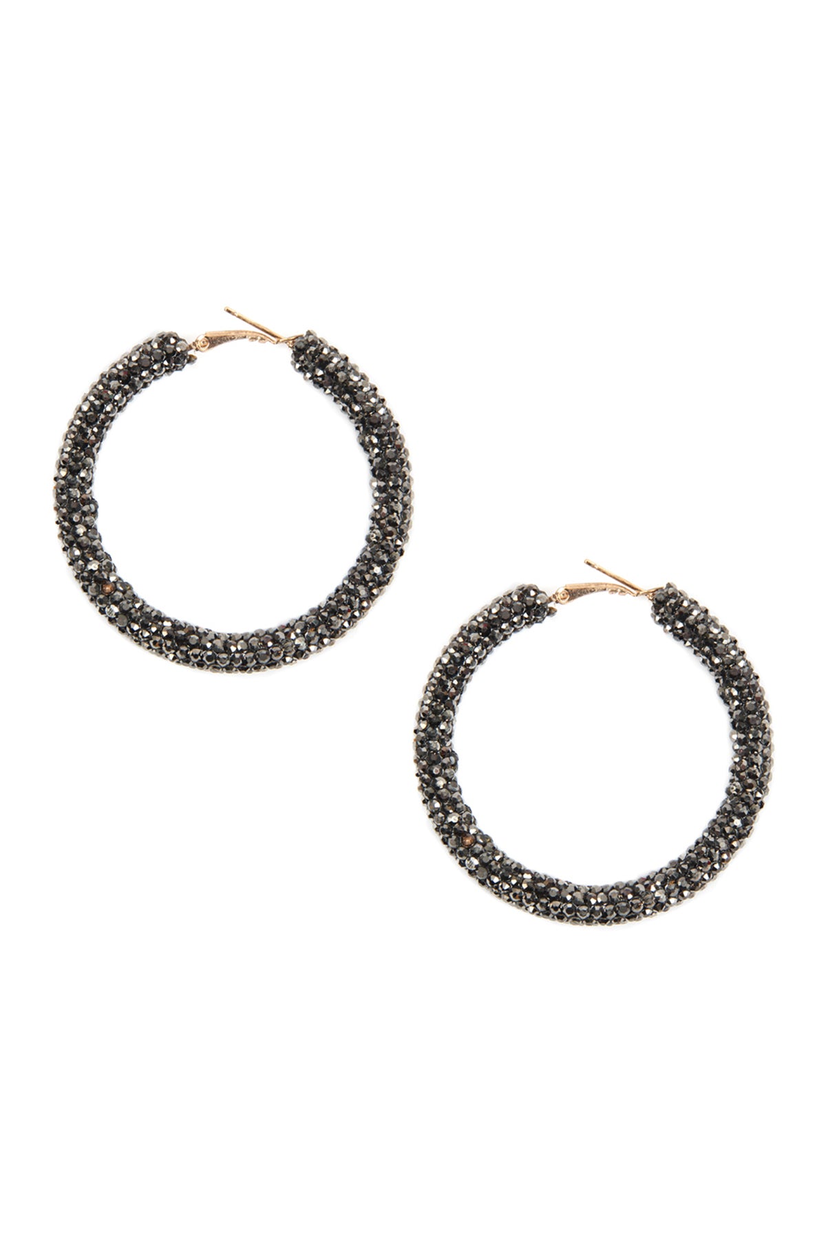 Rhinestone Coated Hoop Earrings