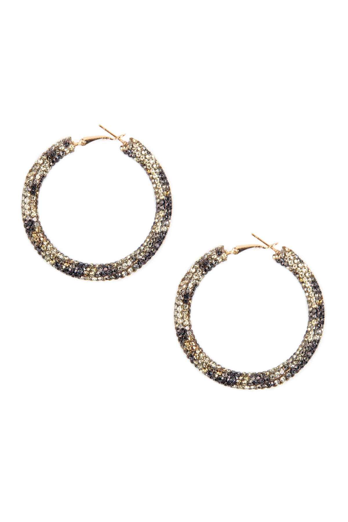 Rhinestone Coated Hoop Earrings