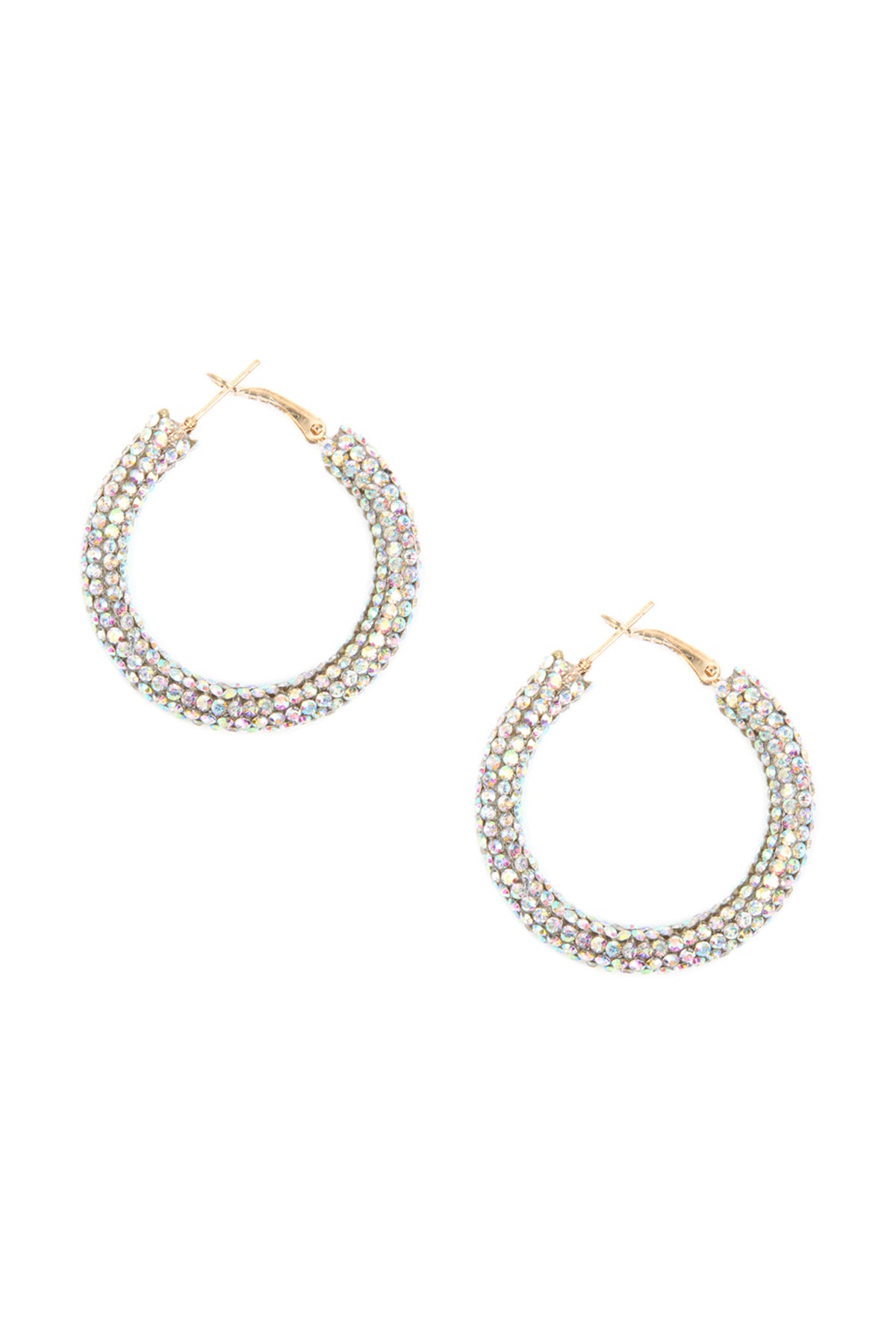 Rhinestone Coated Hoop Earring / 6PAIRS