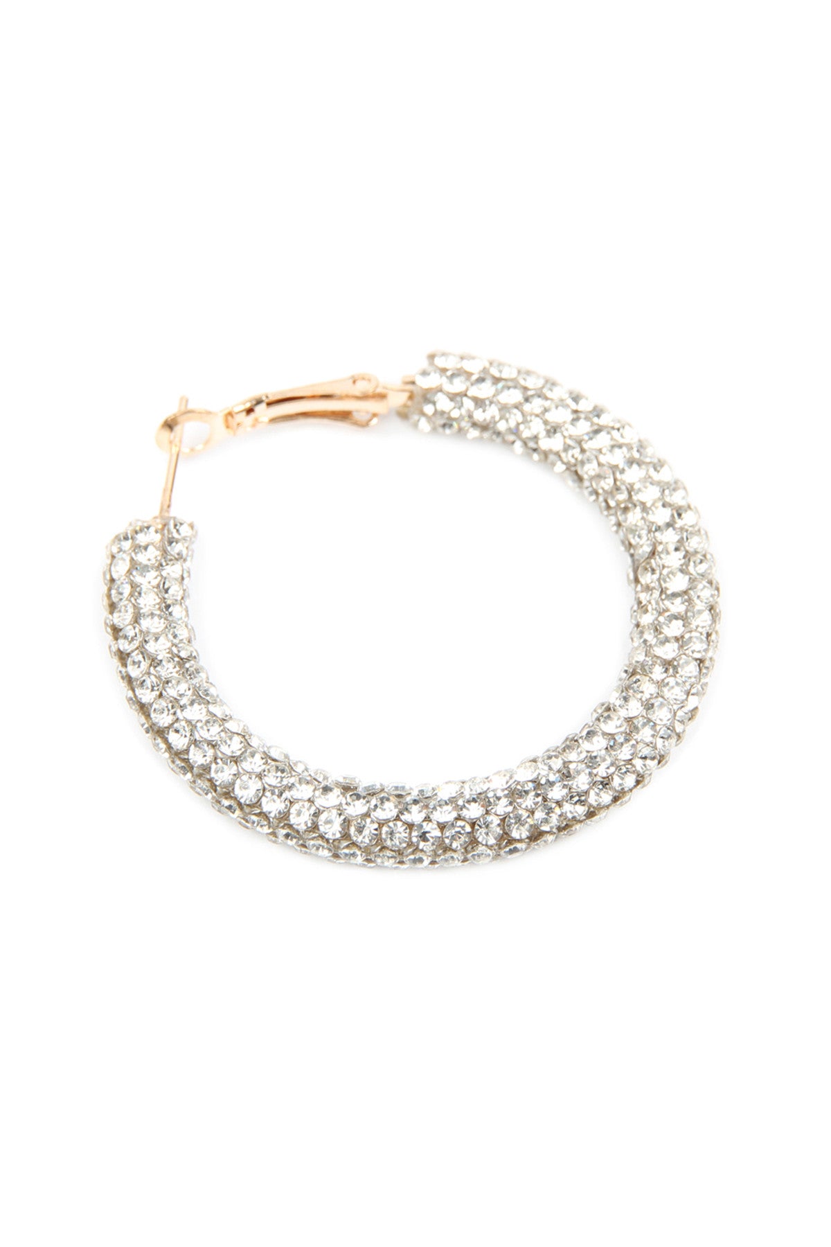 Rhinestone Coated Hoop Earring
