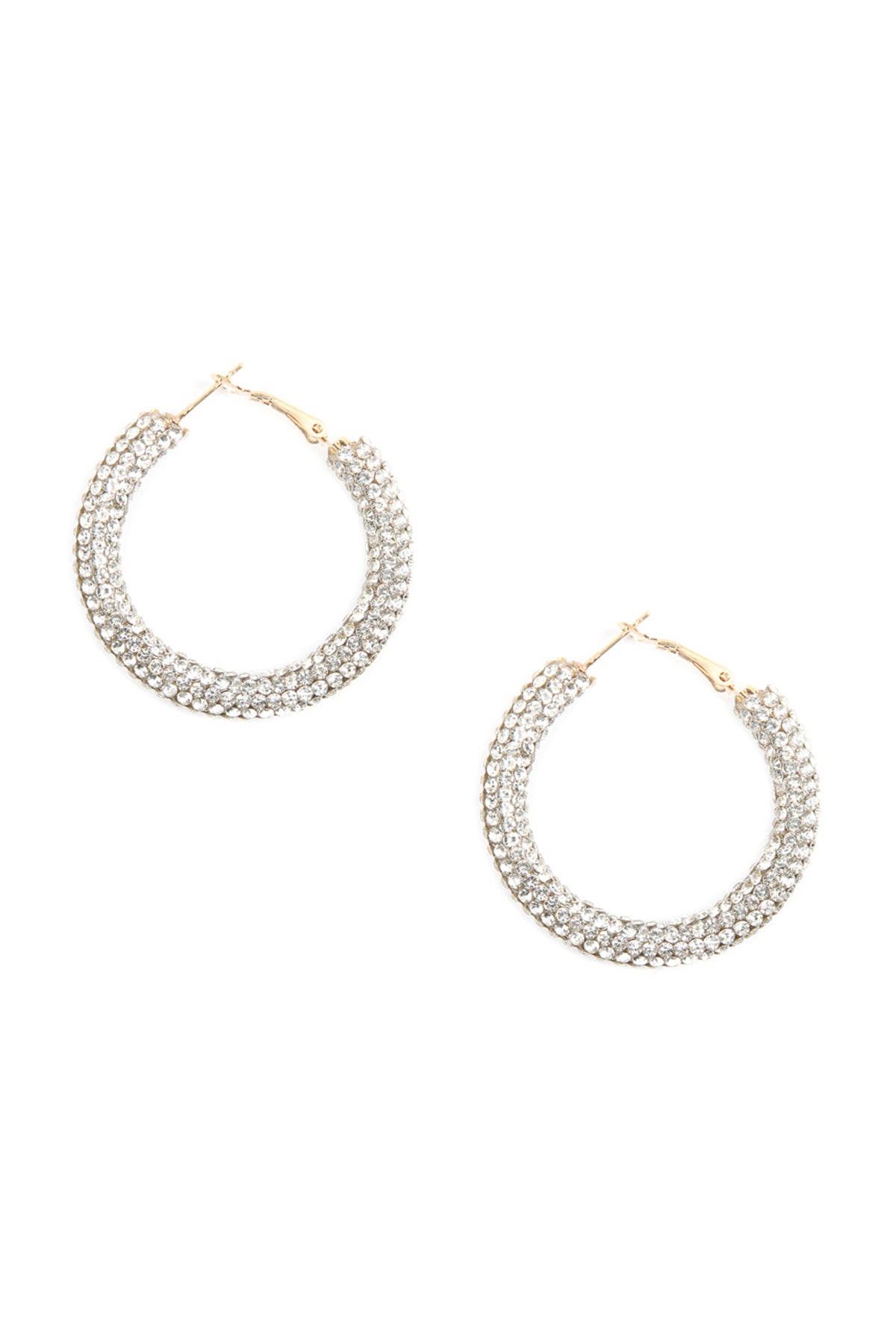 Rhinestone Coated Hoop Earring / 6PAIRS