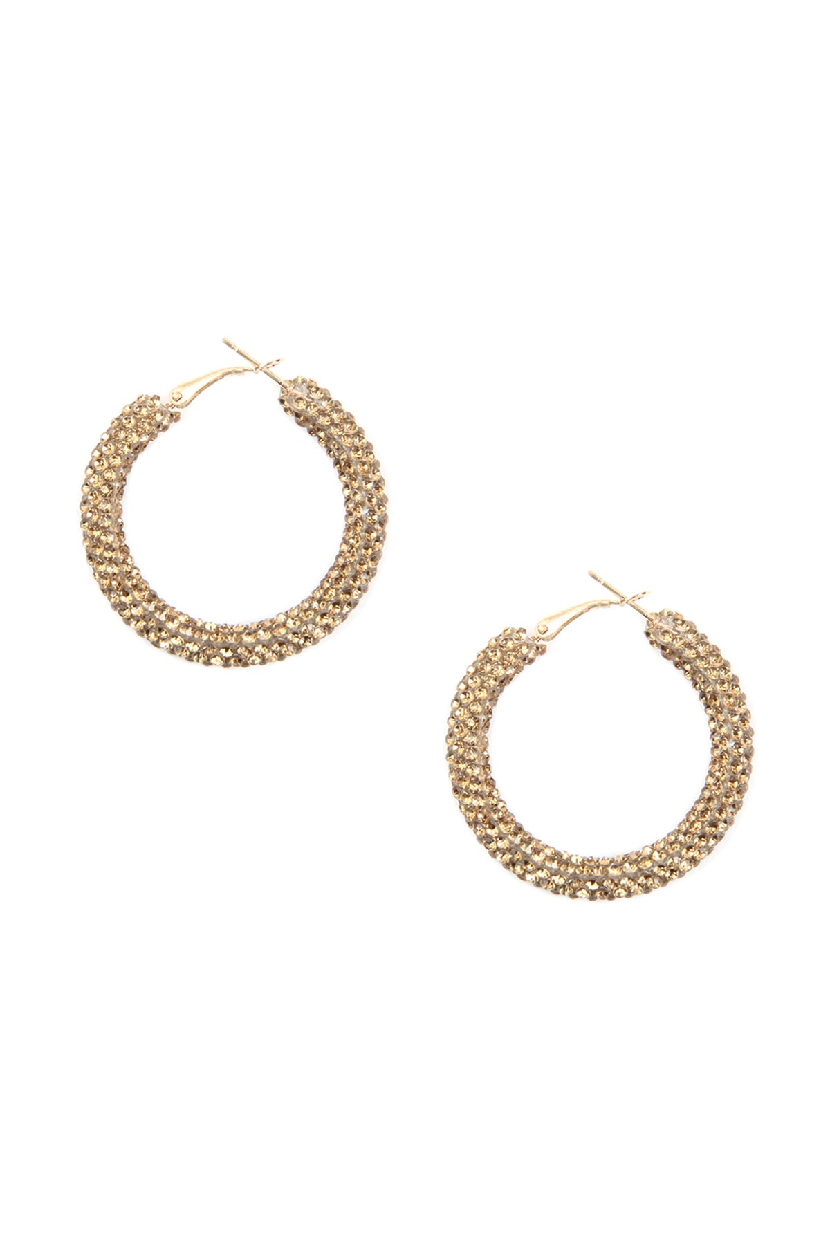 Rhinestone Coated Hoop Earring / 6PAIRS