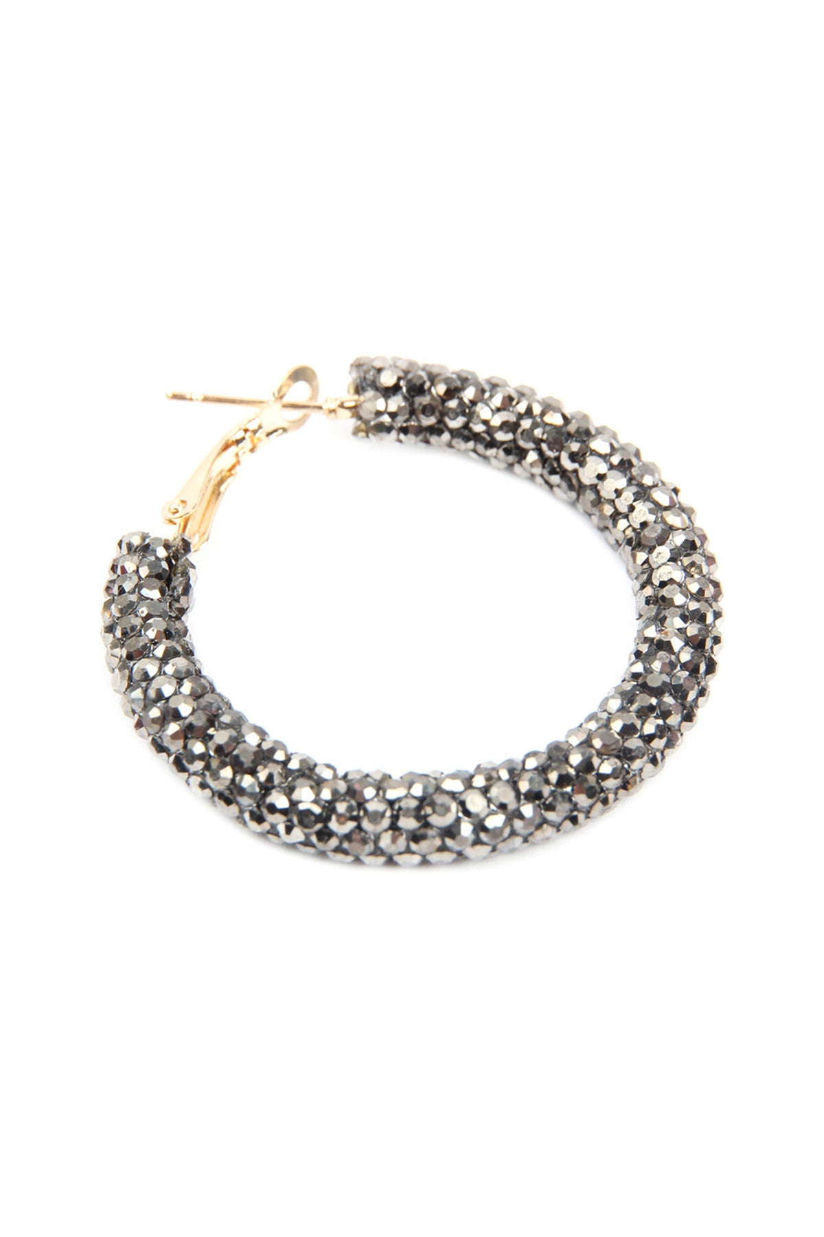 Rhinestone Coated Hoop Earring