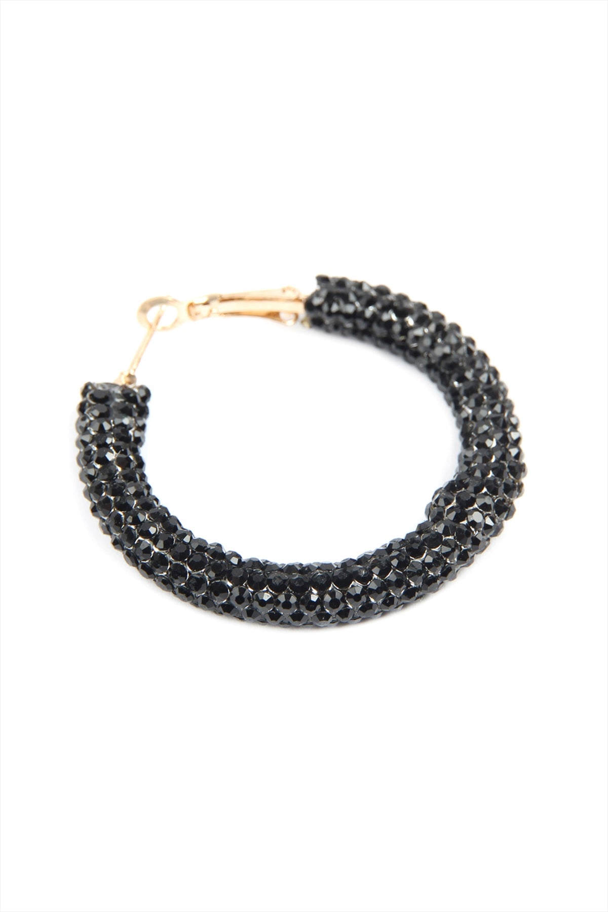 Rhinestone Coated Hoop Earring