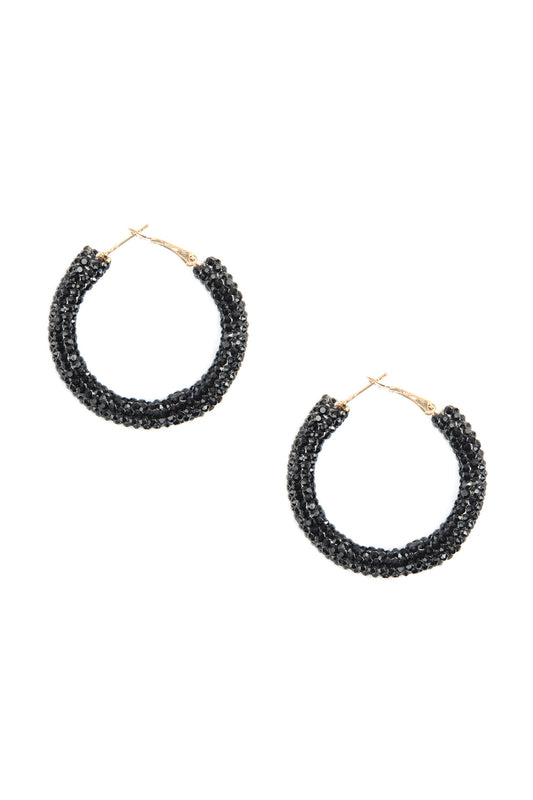 Rhinestone Coated Hoop Earring / 1PAIR