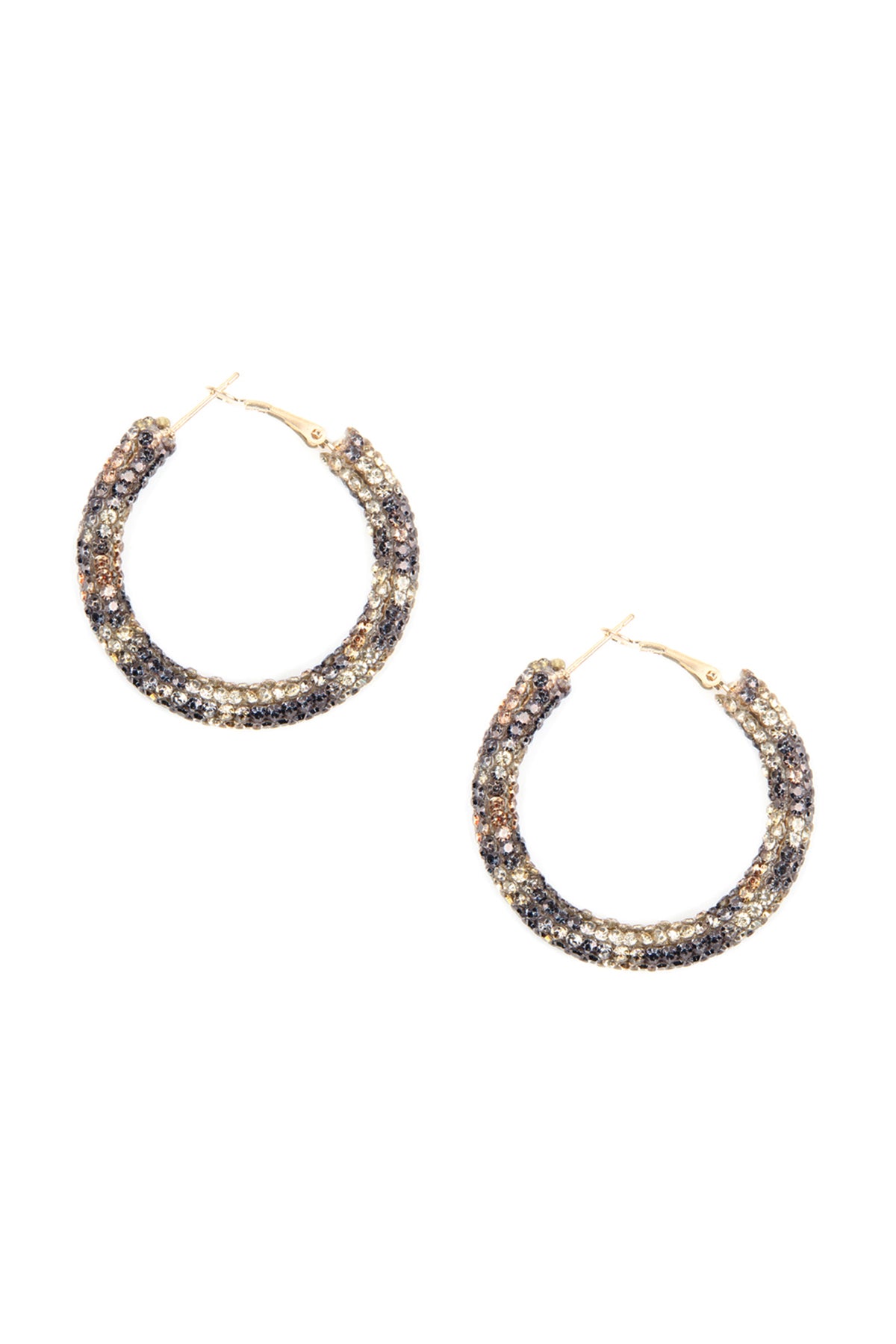 Rhinestone Coated Hoop Earring / 6PAIRS