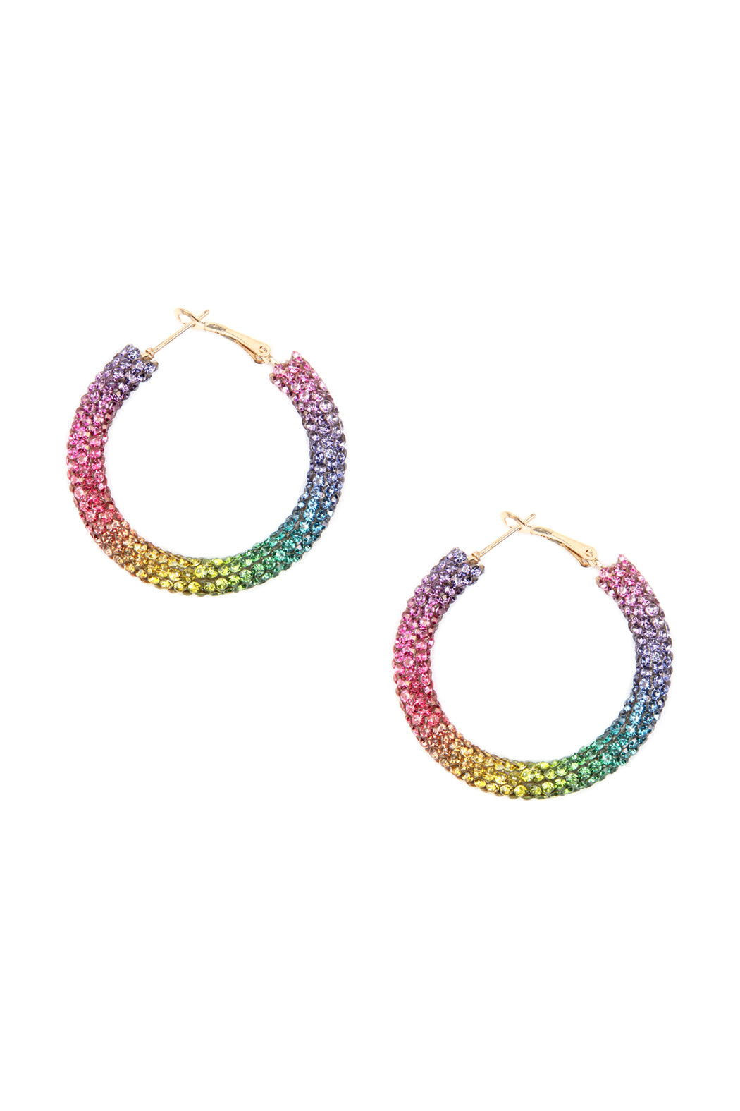 Rhinestone Coated Hoop Earring / 6PAIRS