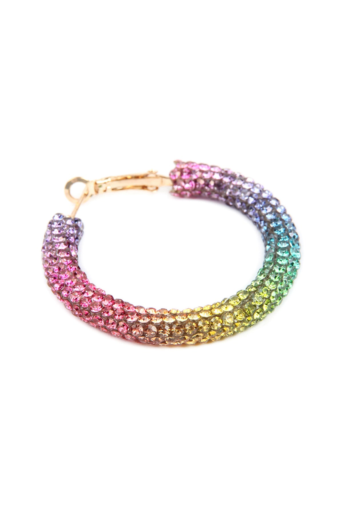 Rhinestone Coated Hoop Earring
