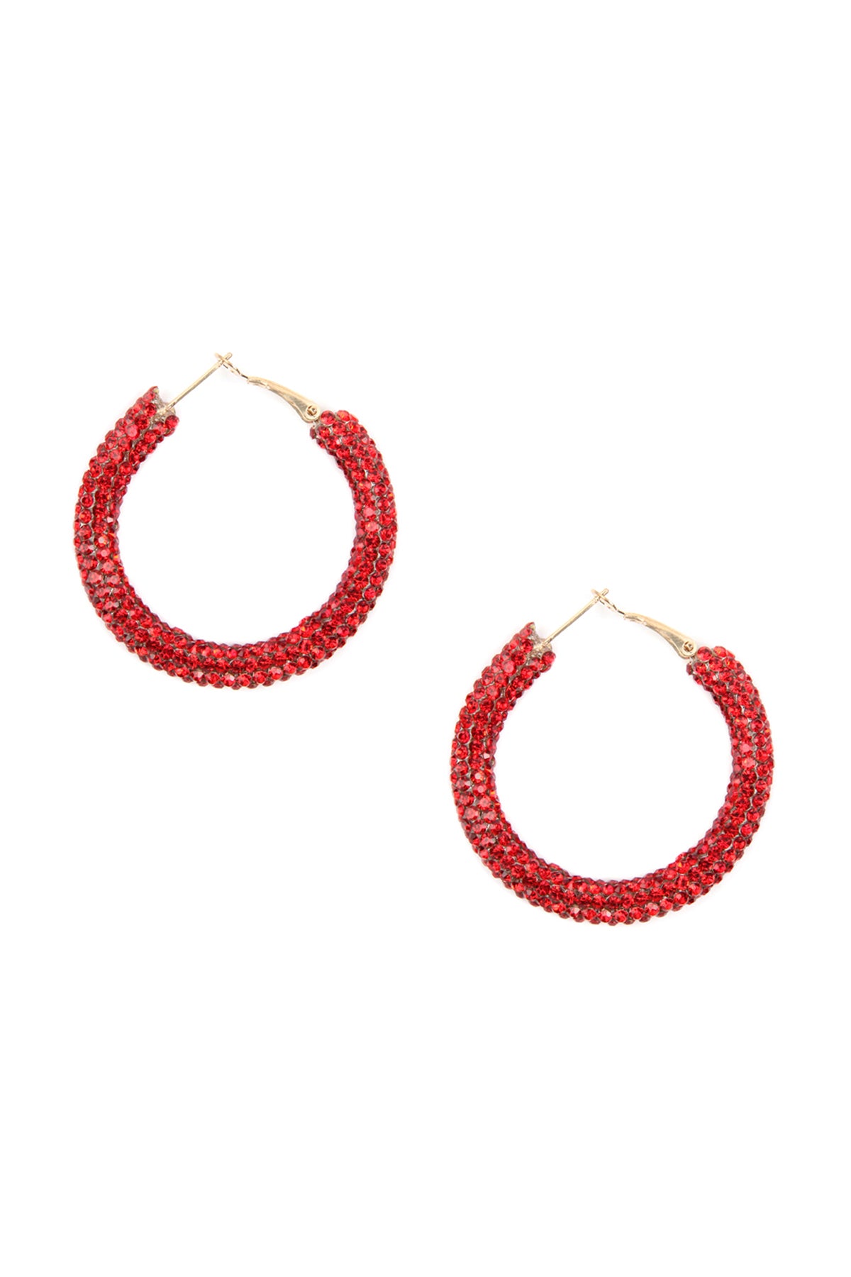 Rhinestone Coated Hoop Earring / 6PAIRS