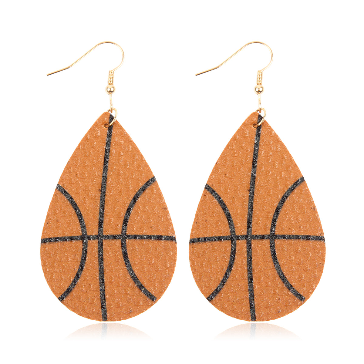 Sports Leather Teardrop Earrings