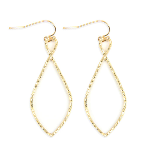 Gold Cast Christian Symbol Hook Drop Earrings