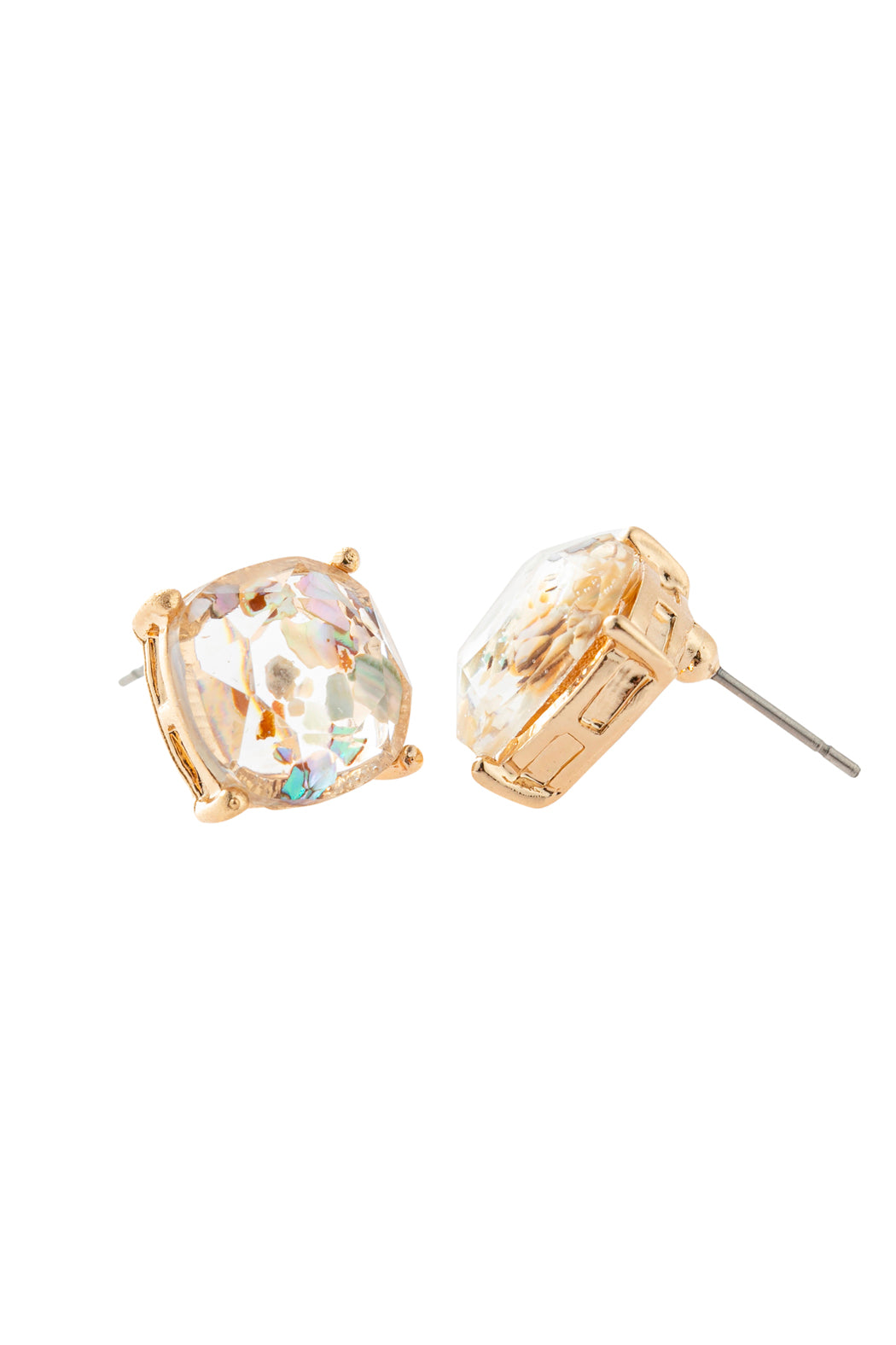 Acetated Natural Stone Post Earrings