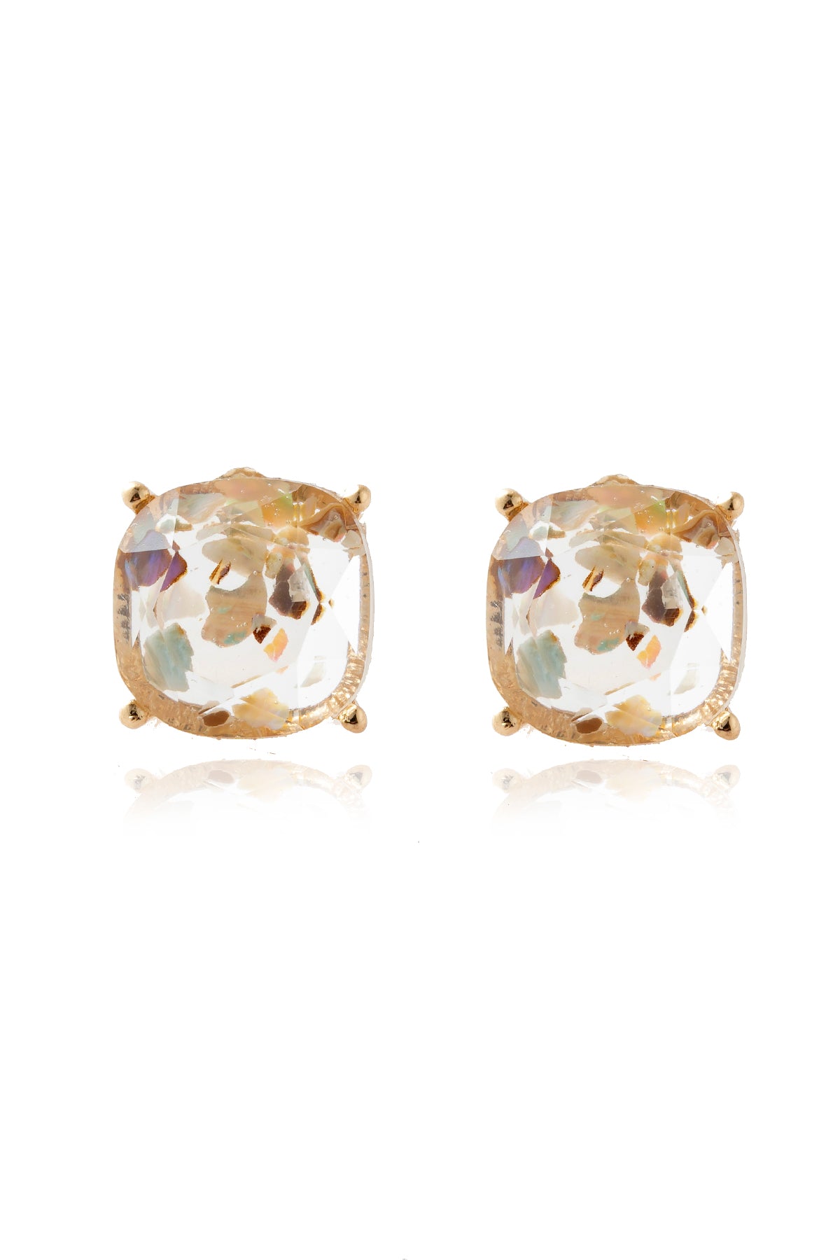 Acetated Natural Stone Post Earrings