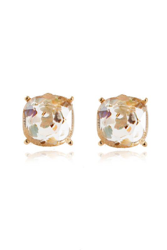 Acetated Natural Stone Post Earrings