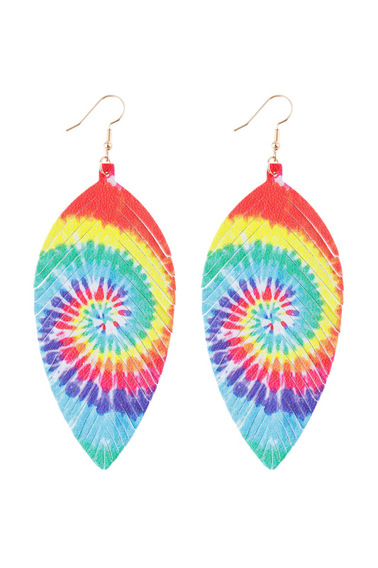 Multi Color Vibrant Leather Drop Earrings
