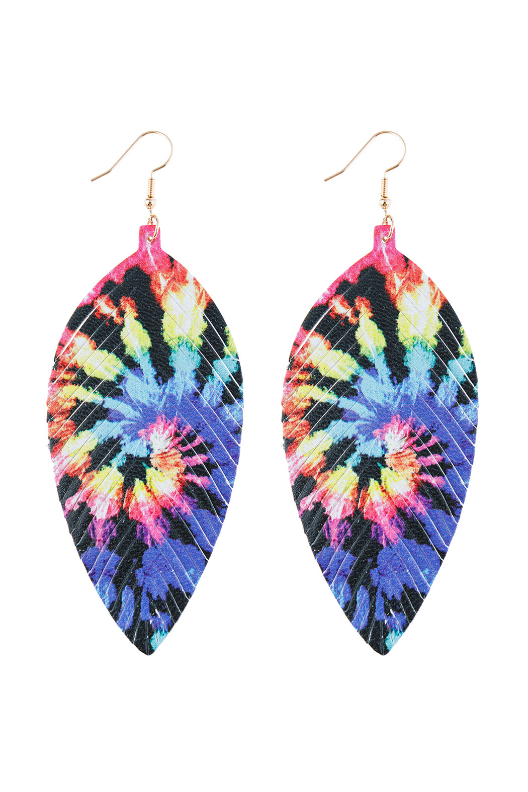 Multi Color Vibrant Leather Drop Earrings