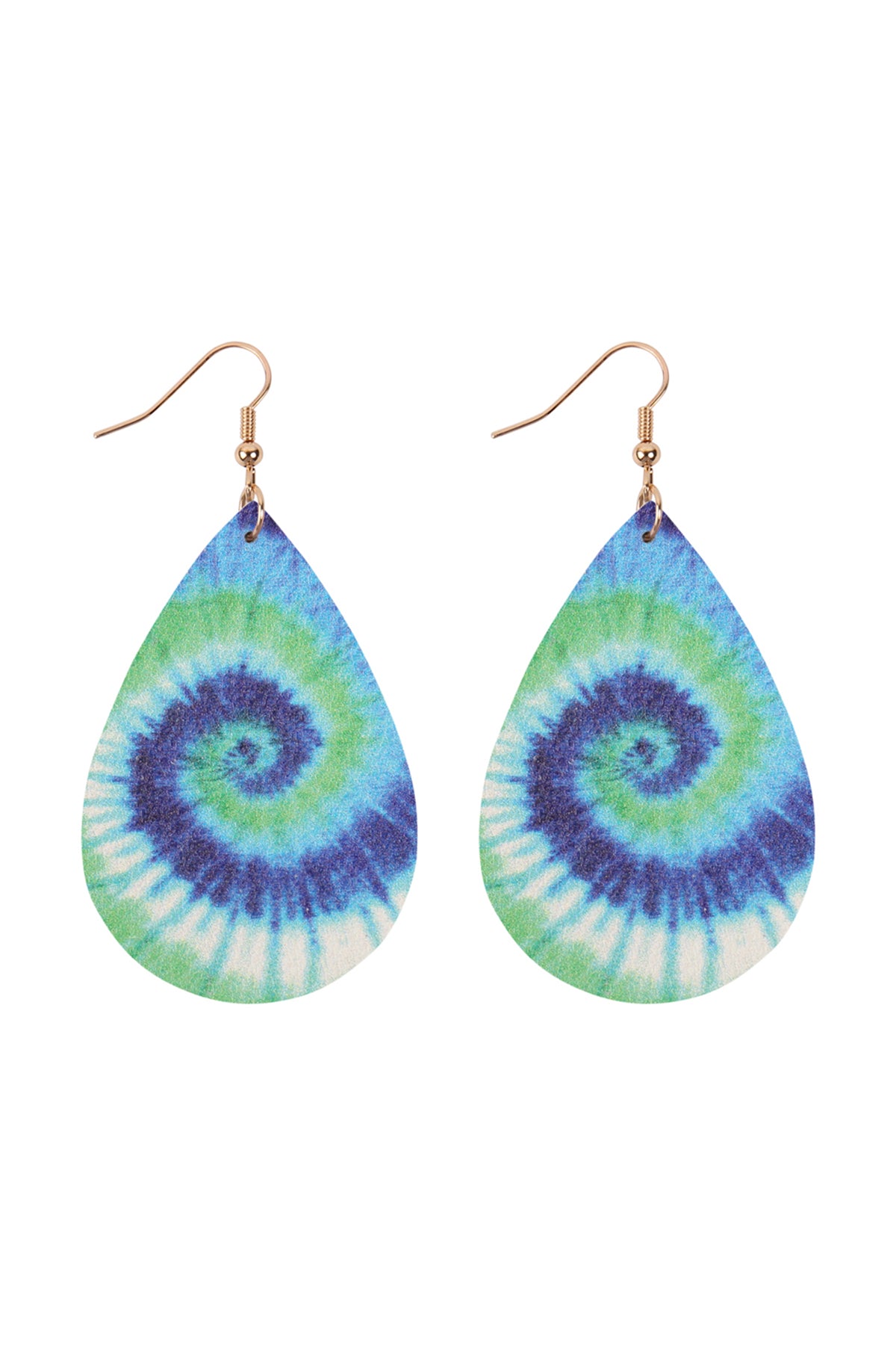 Multi Color 6 Abstract Design Leather Teardrop Hook Earrings