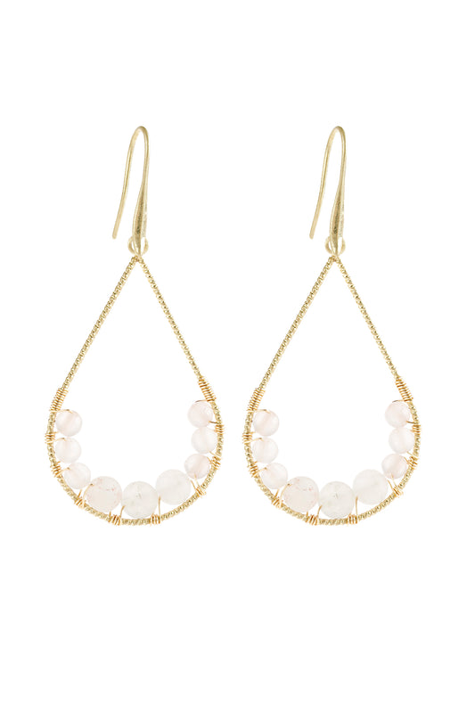 Natural Stone Teardrop Hook Earrings