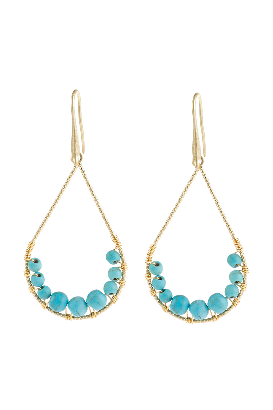 Natural Stone Teardrop Hook Earrings