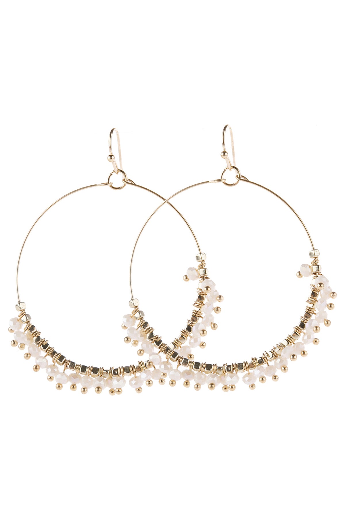 Beaded Hoop Dangle Earrings