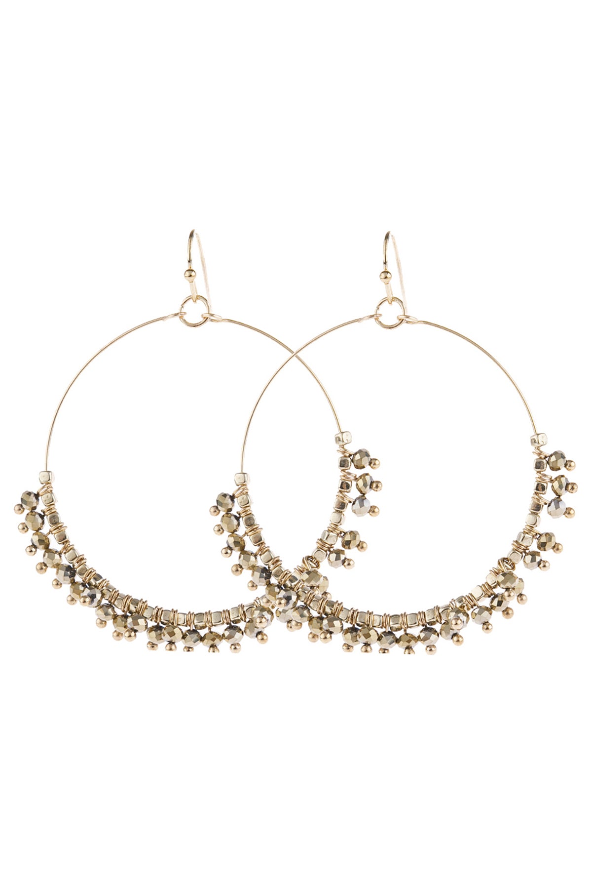 Beaded Hoop Dangle Earrings