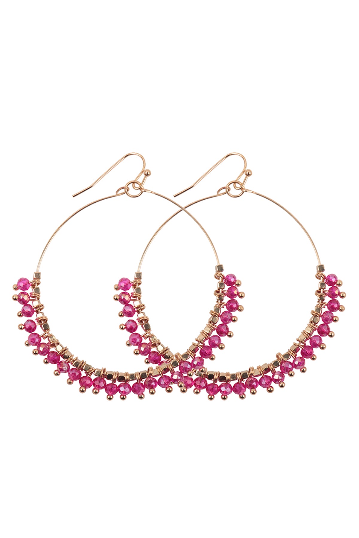 Beaded Hoop Dangle Earrings