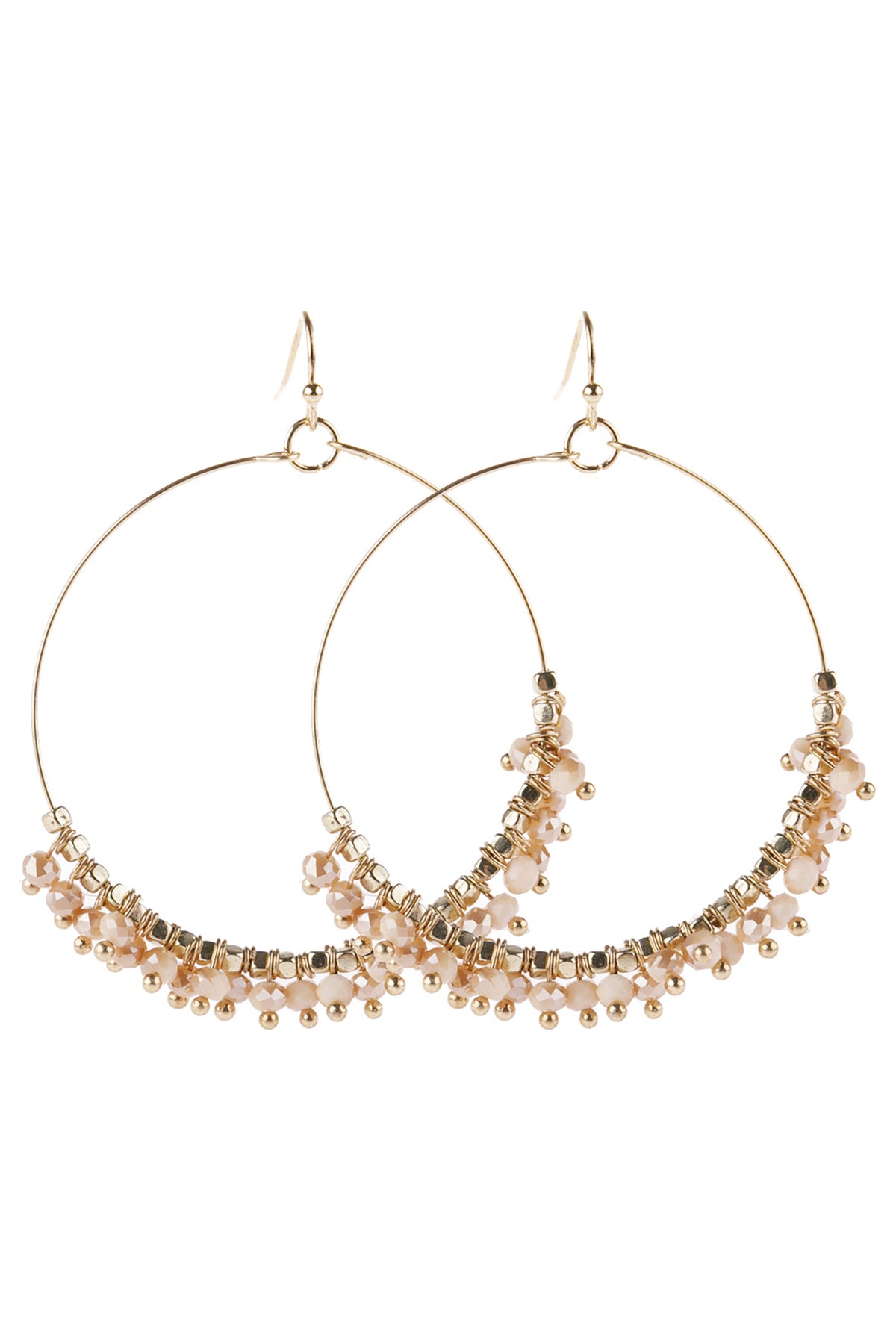 Beaded Hoop Dangle Earrings