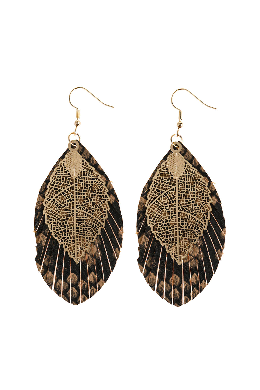 Layered Fringe Leather Earrings/1PC