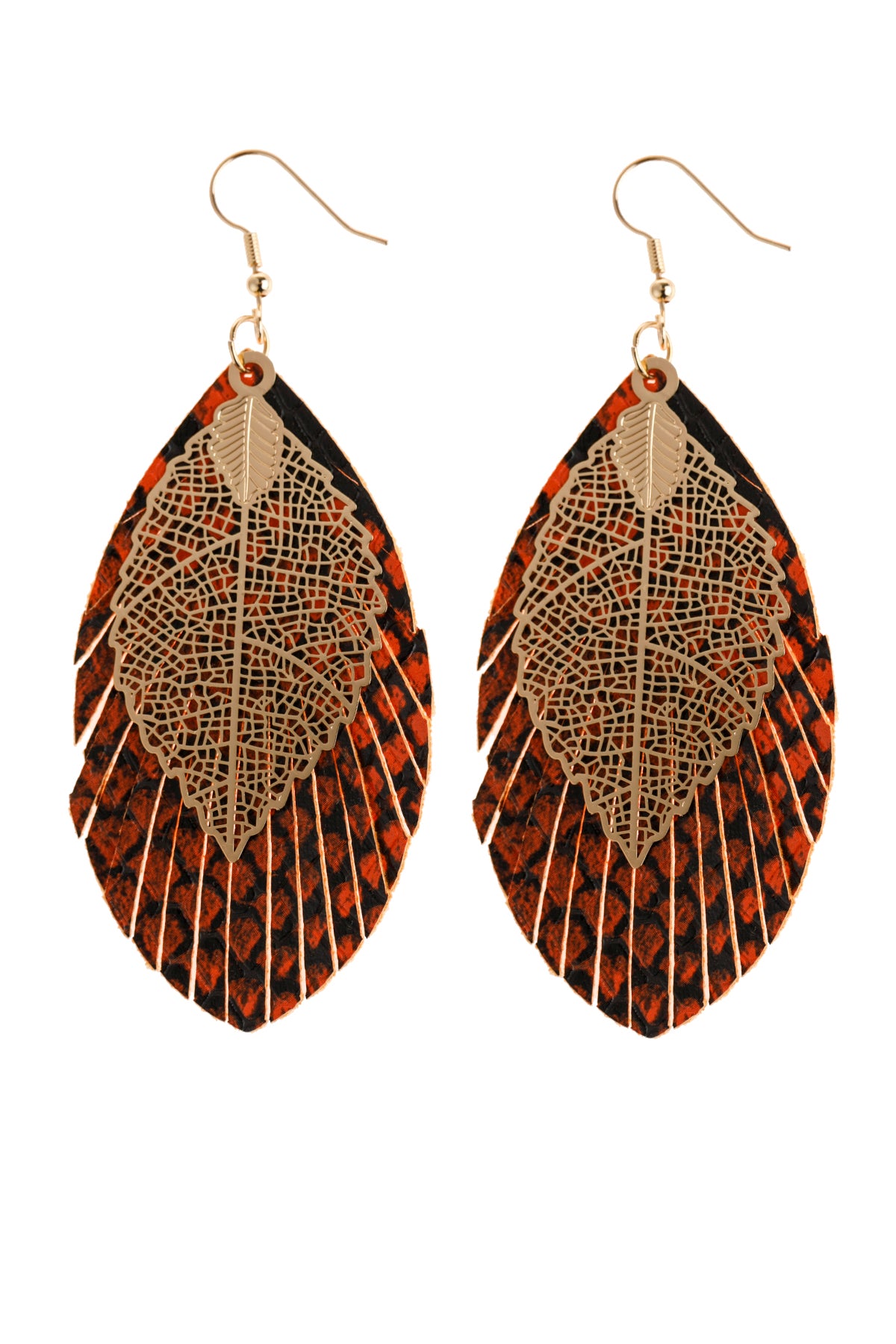 Layered Fringe Leather Earrings /6Pairs
