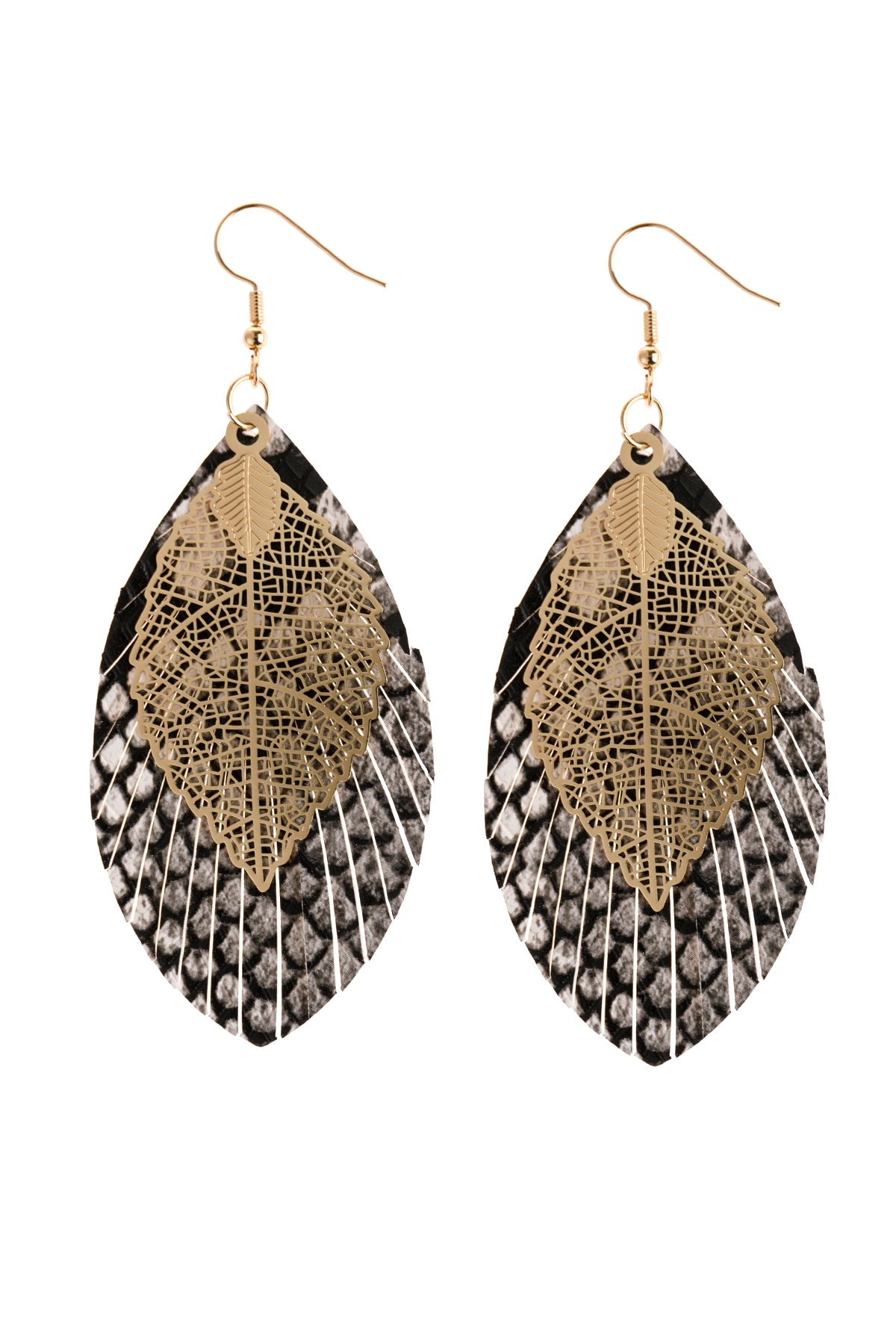 Layered Fringe Leather Earrings/1PC