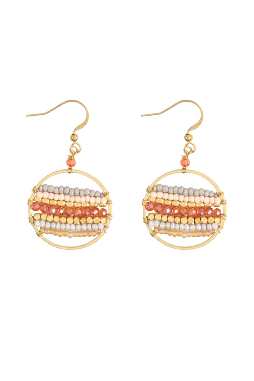 Multicolor Mixed Beads Drop Earrings