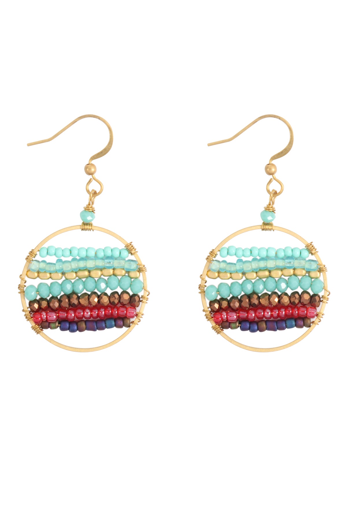Multicolor Mixed Beads Drop Earrings