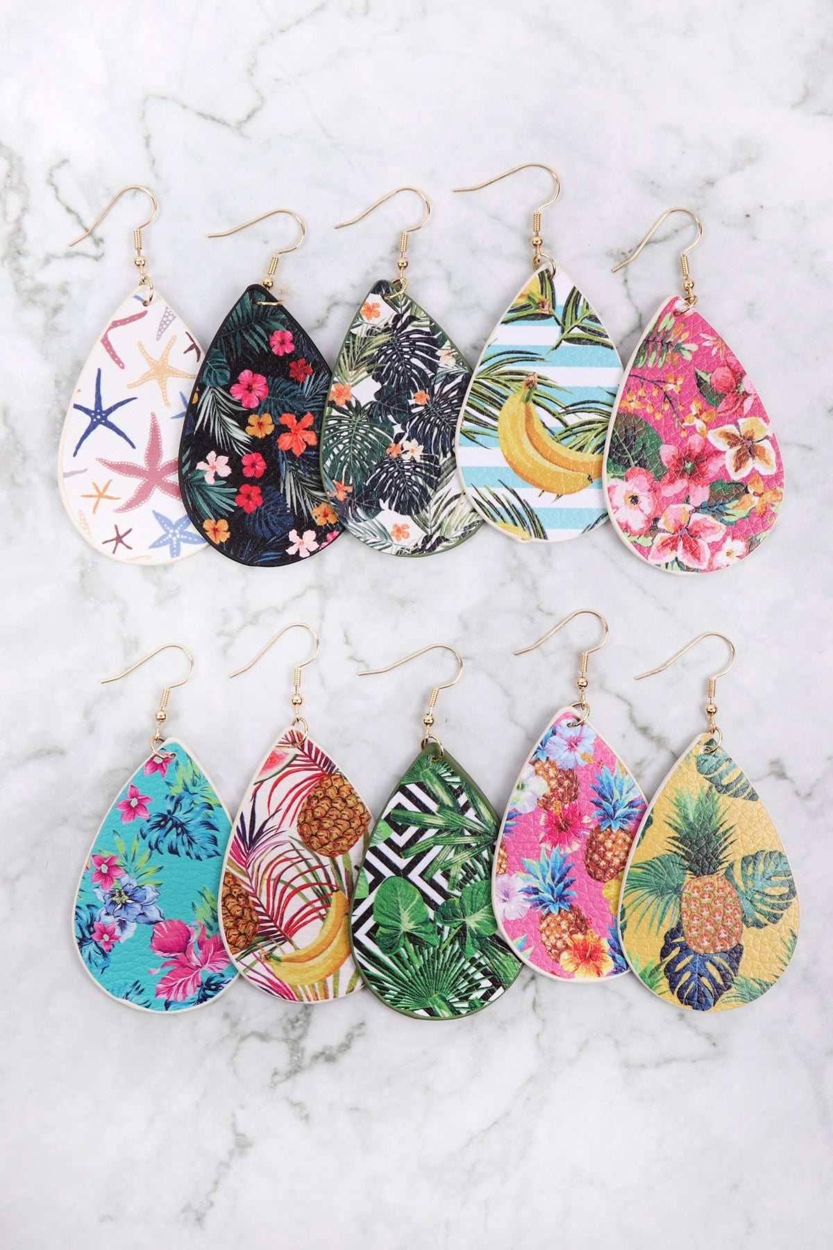 Print Teardrop Earrings