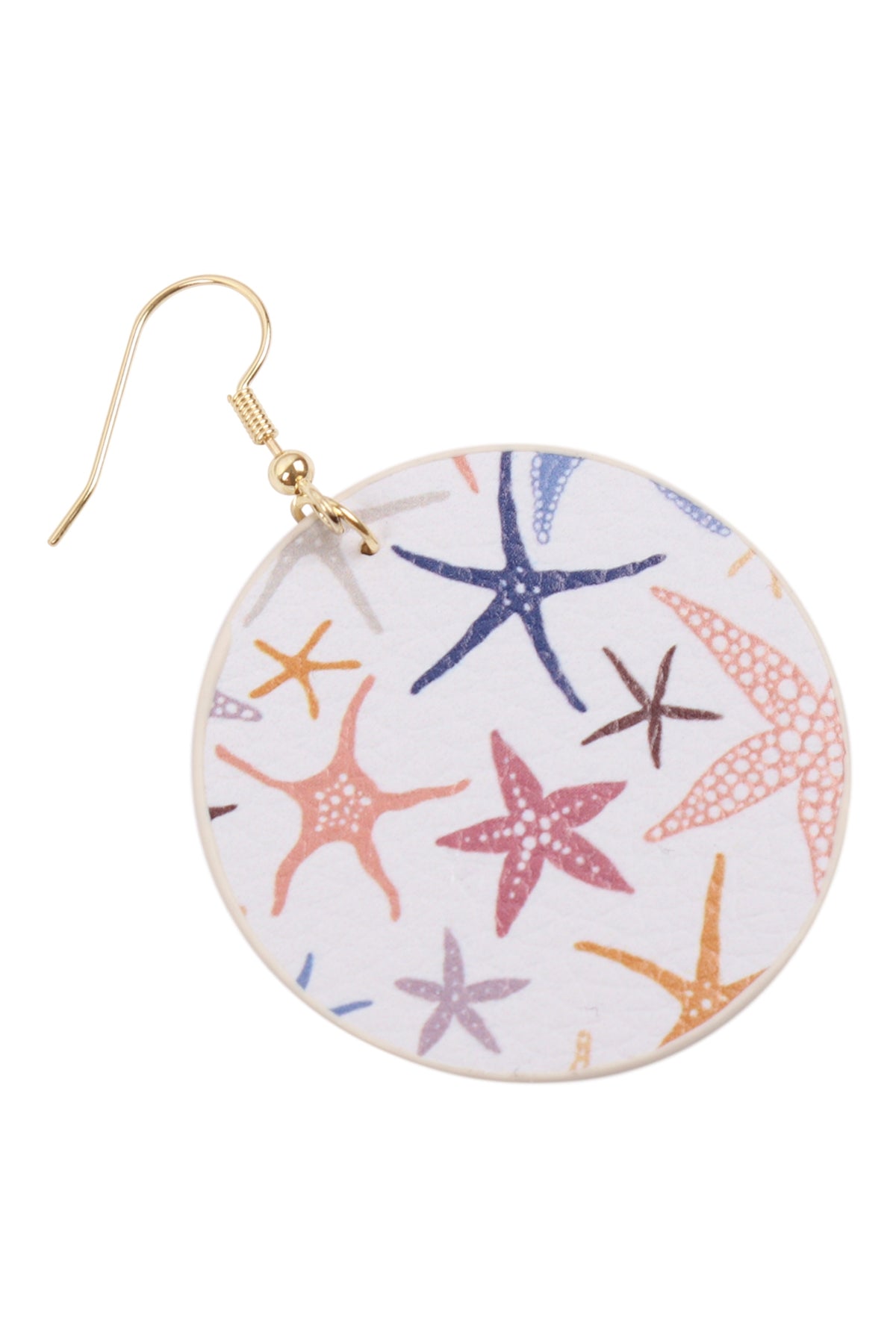 Tropical Pineapple Print Circle Drop Earrings