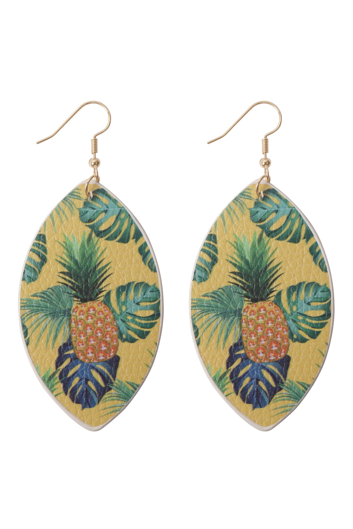 Tropical Print Marquise Drop Earrings