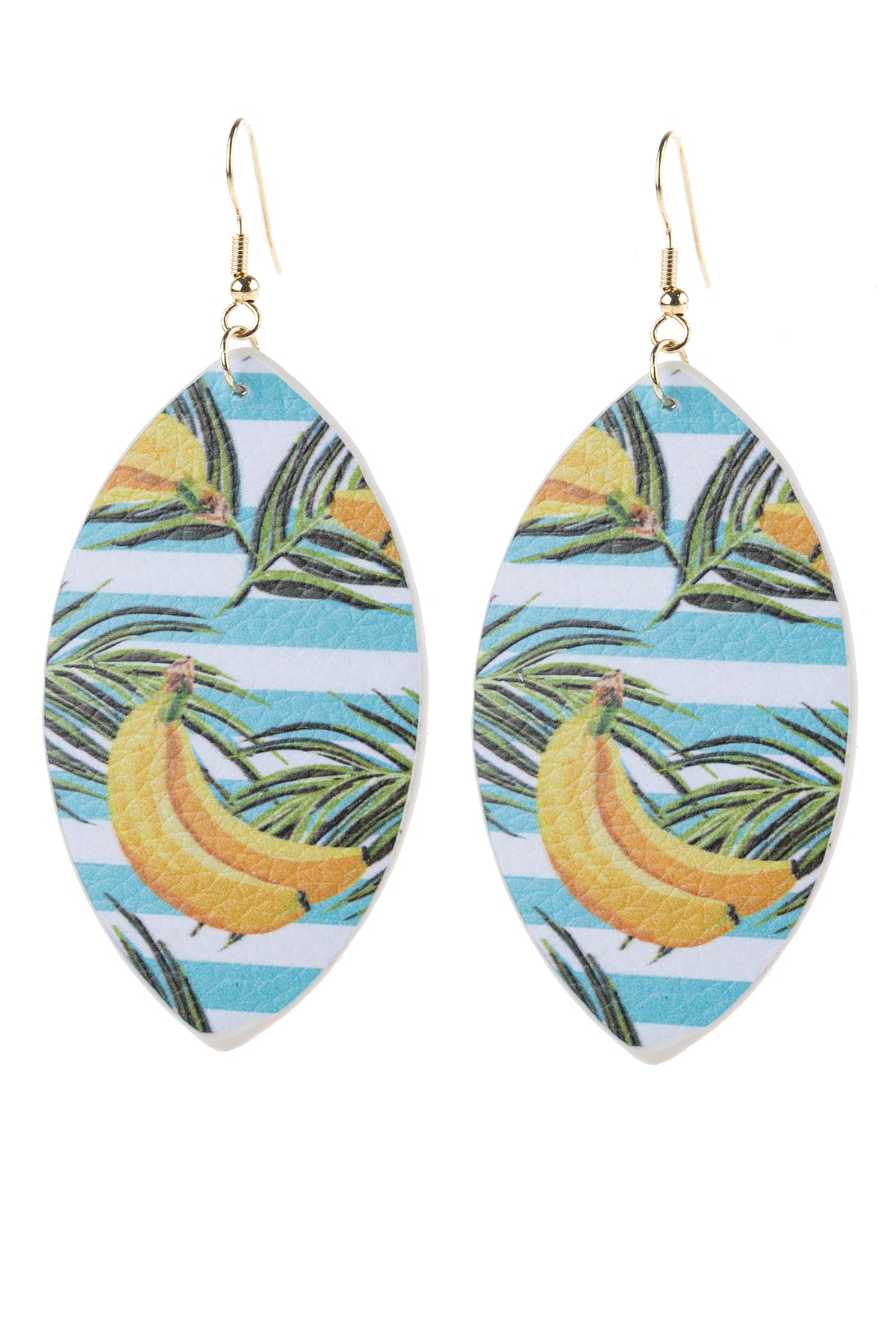 Tropical Print Marquise Drop Earrings