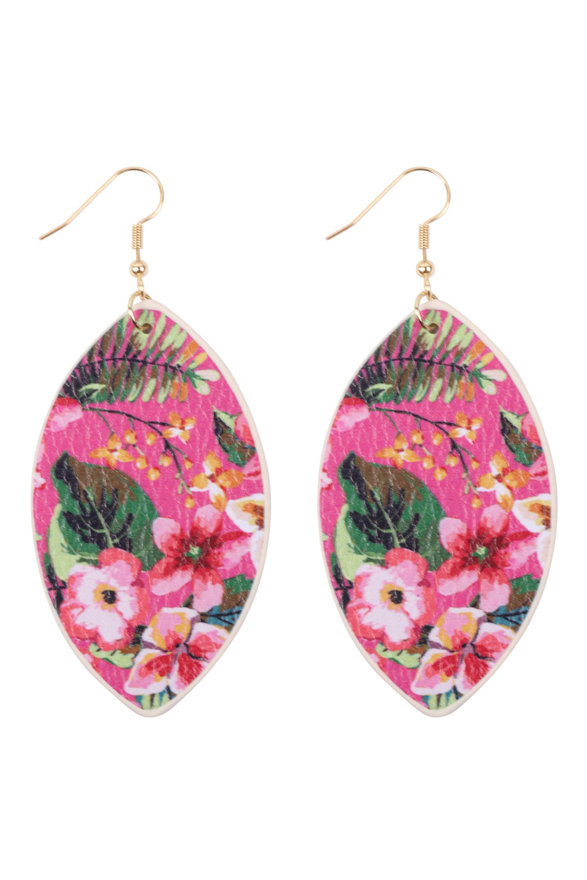 Tropical Print Marquise Drop Earrings